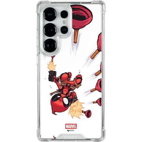 Marvel Deadpool Babypool Shooting Galaxy S25 Ultra Clear Case